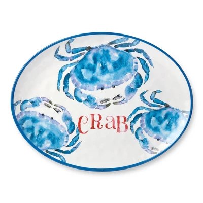 Certified International 2pc Beach House Crab Melamine Platter Set 4 Certified International 2pc Beach House Crab Melamine Platter Set - Image 2