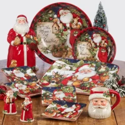 72oz Earthenware Magic Of Christmas Santa Cookie Jar - Certified International