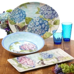 Certified International 21 Hydrangea Garden Melamine Dinnerware Collection - Certified International
