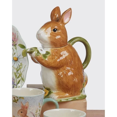 Certified International 32oz Easter Meadow 3D Bunny Teapot 4 Certified International 32oz Easter Meadow 3D Bunny Teapot - Image 2