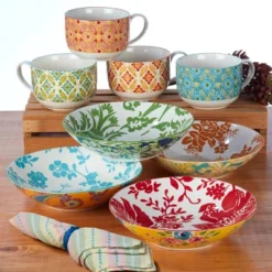 Set Of 4 Damask Floral Assorted Soup Bowls - Certified International -Certified International GUEST 2b413782 e6eb 43da b1e5 042e8d51f0ab