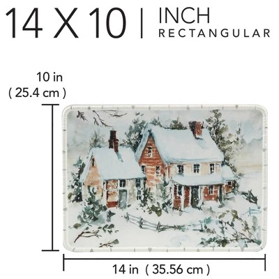 Certified International Winter's Frost Rectangular Serving Platter White 4 Certified International Winter's Frost Rectangular Serving Platter White - Image 2