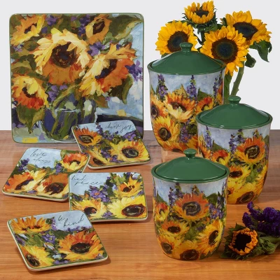 3pc Sunflower Bouquet Canister Set - Certified International 7 3pc Sunflower Bouquet Canister Set - Certified International - Image 5