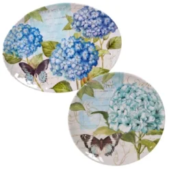 2pc Melamine Hydrangea Garden Serving Set Blue/Purple - Certified International -Certified International GUEST 3544ab42 8fa4 480a b47a c7459dead61e