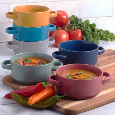 Certified International (Set Of 6) 22oz Stoneware Soup Crocks Matte Glaze 7 Certified International (Set Of 6) 22oz Stoneware Soup Crocks Matte Glaze - Image 5