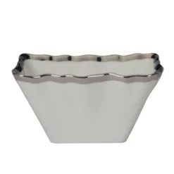 Certified International Set Of 4 14oz Regency Square Snack Bowls Silver