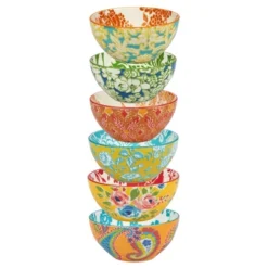 Set Of 6 Damask Floral All Purpose 26oz Bowls - Certified International