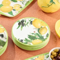Certified International (Set Of 6) 9" Limone Melamine Salad Plates