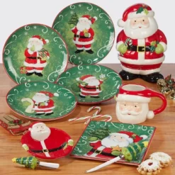 72oz Earthenware Holiday Magic Santa 3-D Cookie Jar - Certified International