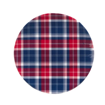 Set Of 6 Patriotic Plaid Melamine Salad/Dining Plates - Certified International 3 Set Of 6 Patriotic Plaid Melamine Salad/Dining Plates - Certified International