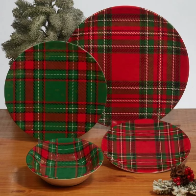 Certified International Christmas Plaid Melamine Dinnerware Collection 3 Certified International Christmas Plaid Melamine Dinnerware Collection