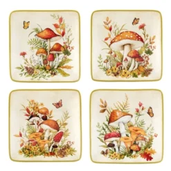 Certified International Set Of 4 Woodland Critters Canape Plates -Certified International GUEST 526a798b d2e1 4f5c 9558 8beb89353b01