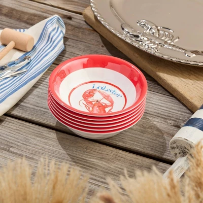 Certified International (Set Of 6) 22oz Beach House Lobster Melamine All Purpose Bowls 6 Certified International (Set Of 6) 22oz Beach House Lobster Melamine All Purpose Bowls - Image 4