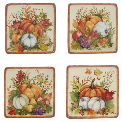 Certified International Set Of 4 Harvest Blessings Canape Plates 8 Certified International Set Of 4 Harvest Blessings Canape Plates - Image 6