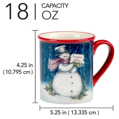 Certified International Set Of 4 20oz Snowman Greetings Mugs 4 Certified International Set Of 4 20oz Snowman Greetings Mugs - Image 2