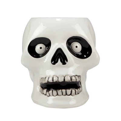 160oz Earthenware Scaredy Cat Skeleton 3-D Treat Jar - Certified International 4 160oz Earthenware Scaredy Cat Skeleton 3-D Treat Jar - Certified International - Image 2