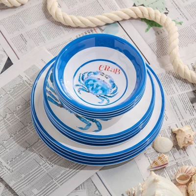 Certified International 12pc Beach House Crab Melamine Dinnerware Set 3 Certified International 12pc Beach House Crab Melamine Dinnerware Set