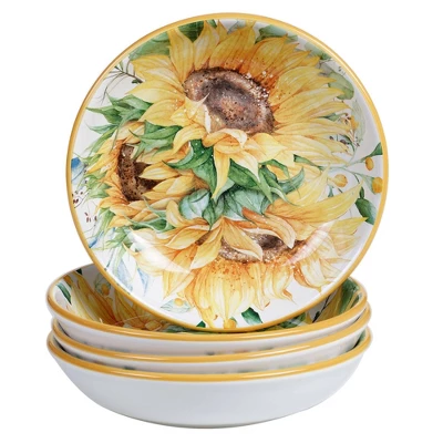 36oz 4pk Earthenware Sunflower Fields Soup Bowls - Certified International 4 36oz 4pk Earthenware Sunflower Fields Soup Bowls - Certified International - Image 2
