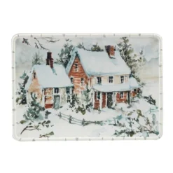 Certified International Winter's Frost Rectangular Serving Platter White