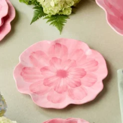Certified International (Set Of 4) 9" Wildflower 3D Floral Melamine Salad Plates Pink