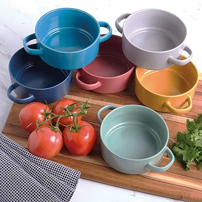 Certified International (Set Of 6) 22oz Stoneware Soup Crocks Matte Glaze 5 Certified International (Set Of 6) 22oz Stoneware Soup Crocks Matte Glaze - Image 3