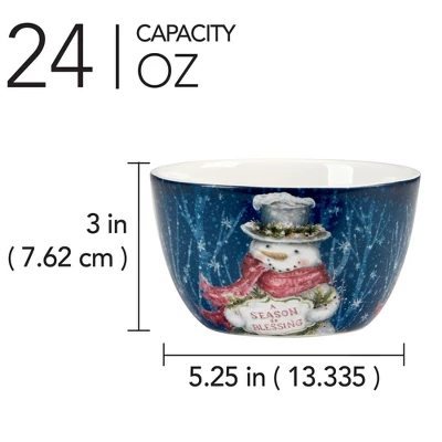 Certified International Set Of 4 24oz Snowman Greetings Ice Cream Bowls 4 Certified International Set Of 4 24oz Snowman Greetings Ice Cream Bowls - Image 2