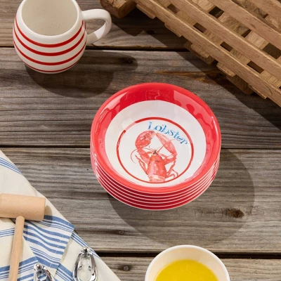 Certified International (Set Of 6) 22oz Beach House Lobster Melamine All Purpose Bowls 7 Certified International (Set Of 6) 22oz Beach House Lobster Melamine All Purpose Bowls - Image 5