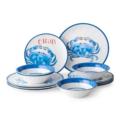 Certified International 12pc Beach House Crab Melamine Dinnerware Set 8 Certified International 12pc Beach House Crab Melamine Dinnerware Set - Image 6