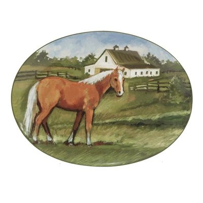 16" X 12" York Stables Oval Serving Platter - Certified International 5 16" X 12" York Stables Oval Serving Platter - Certified International - Image 3