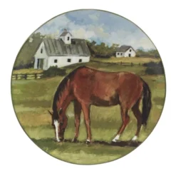 Set Of 4 York Stables Assorted Dinner Plates - Certified International