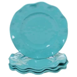 Certified International 12pc Melamine Perlette Dinnerware Set Teal