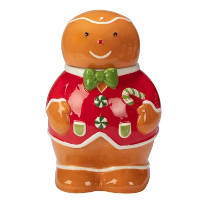 72oz Earthenware Holiday Magic Gingerbread 3-D Cookie Jar - Certified International 4 72oz Earthenware Holiday Magic Gingerbread 3-D Cookie Jar - Certified International - Image 2