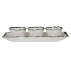 Certified International 4pc Regency Tray And Condiment Bowls Silver -Certified International GUEST 96c9bf26 1fd3 4b8d aca9 ce210109eef0
