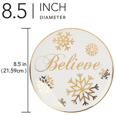 Certified International Set Of 4 Christmas Glitter Salad Plates Gold 4 Certified International Set Of 4 Christmas Glitter Salad Plates Gold - Image 2