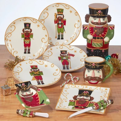 Certified International 9" Earthenware Holiday Magic Nutcracker Dessert Plates: Christmas Dinnerware, Service For 4 3 Certified International 9" Earthenware Holiday Magic Nutcracker Dessert Plates: Christmas Dinnerware, Service For 4