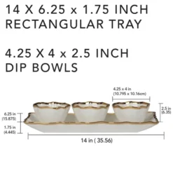 Certified International 4pc Regency Tray And Condiment Bowls Gold -Certified International GUEST ac8f593b 67b5 48c9 831d 2c359c30e97c