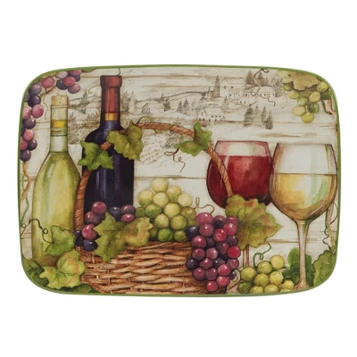 14" X 10" Meadow Brook Vineyard Rectangular Serving Platter - Certified International 5 14" X 10" Meadow Brook Vineyard Rectangular Serving Platter - Certified International - Image 3