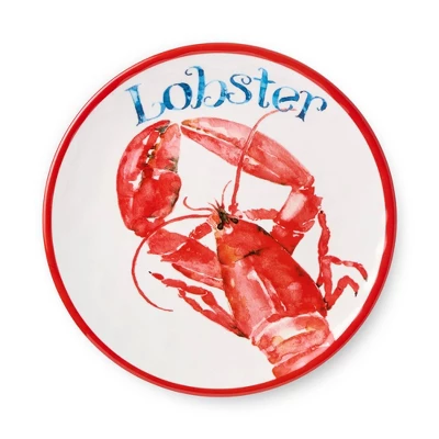 Certified International (Set Of 6) 9" Beach House Lobster Melamine Salad Plates 7 Certified International (Set Of 6) 9" Beach House Lobster Melamine Salad Plates - Image 5