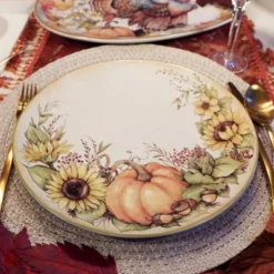Certified International Set Of 4 Autumn Breeze Dinner Plates