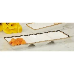 Certified International Regency 3 Section Tray Gold