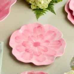 Certified International (Set Of 4) 11" Wildflower 3D Floral Melamine Dinner Plates Pink