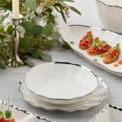 Certified International (Set Of 4) 36oz Soup Bowls Regency Silver