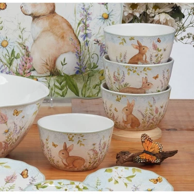 Certified International (Set Of 4) 24oz Easter Meadow Ice Cream Bowls 3 Certified International (Set Of 4) 24oz Easter Meadow Ice Cream Bowls