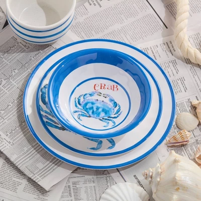Certified International 12pc Beach House Crab Melamine Dinnerware Set 7 Certified International 12pc Beach House Crab Melamine Dinnerware Set - Image 5