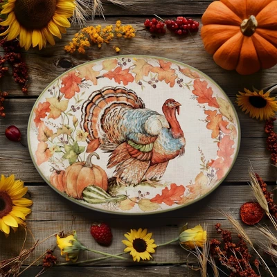Certified International Autumn Breeze Oval Turkey Serving Platter 3 Certified International Autumn Breeze Oval Turkey Serving Platter