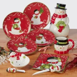 18oz 4pk Earthenware Holiday Magic Snowman 3-D Mugs - Certified International