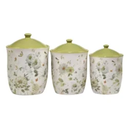 3pc Green Fields Canister Storage Set - Certified International