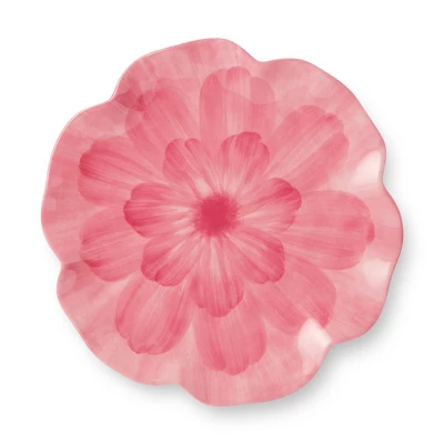 Certified International (Set Of 4) 9" Wildflower 3D Floral Melamine Salad Plates Pink 4 Certified International (Set Of 4) 9" Wildflower 3D Floral Melamine Salad Plates Pink - Image 2