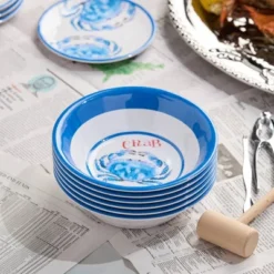 Certified International (Set Of 6) 220z Beach House Crab Melamine All Purpose Bowls