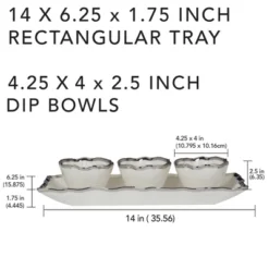 Certified International 4pc Regency Tray And Condiment Bowls Silver -Certified International GUEST e5a3c576 7399 4195 9105 08b5835a0cc2